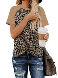 Round Neck Tops Short Sleeve Leopard T-Shirt