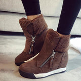 Warm Fur Zipper Increase Ankle Boot Women's Shoes