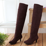 Faux Suede Women's Shoes High Heel Knee High Boots