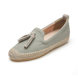 Women Comfy Slip On Flat Loafers Tassels Espadrille Shoes