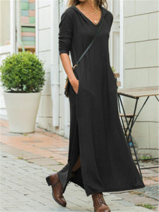 Loose Casual Long Sleeve Hooded Dress