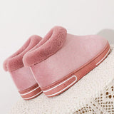 Warm Fur Lined Ankle Boots House Outdoor Couple Shoes