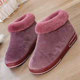 Warm Fur Lined Ankle Boots House Outdoor Couple Shoes