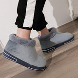 Warm Fur Lined Ankle Boots House Outdoor Couple Shoes