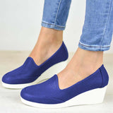 Women Fashionable Breathable Slip On Wedge Shoes