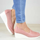 Women Fashionable Breathable Slip On Wedge Shoes