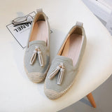 Women Comfy Slip On Flat Loafers Tassels Espadrille Shoes