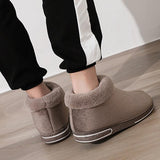 Warm Fur Lined Ankle Boots House Outdoor Couple Shoes