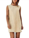 Cotton Linen Sleeveless Mini Dress