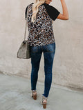 Round Neck Tops Short Sleeve Leopard T-Shirt