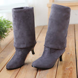 Faux Suede Women's Shoes High Heel Knee High Boots