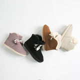 Women Warm Fur Lined Suede Ankle Snow Boots Flat Heel Shoes