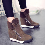 Warm Fur Zipper Increase Ankle Boot Women's Shoes