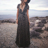 Elegant V-neck Star Print Bohemia Dress