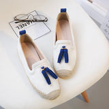 Women Comfy Slip On Flat Loafers Tassels Espadrille Shoes