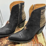 Women Vintage Cowgirl Western Boots Chunky Heel Shoes