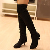 Faux Suede Women's Shoes High Heel Knee High Boots