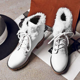 Women's Warm Fur Lace-Up Ankle Boot Winter Shoes