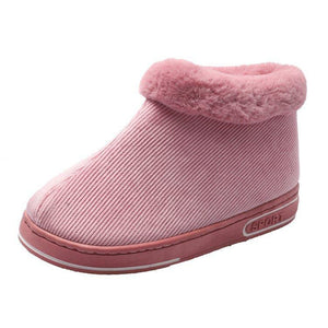 Warm Fur Lined Ankle Boots House Outdoor Couple Shoes