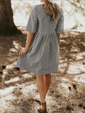 Round Neck Striped Loose Casual Dress